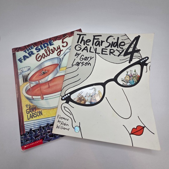 Far Side Gallery 4 & 5 Gary Larson Comic Cartoon Book Lot Humor Cartoons - Picture 1 of 13